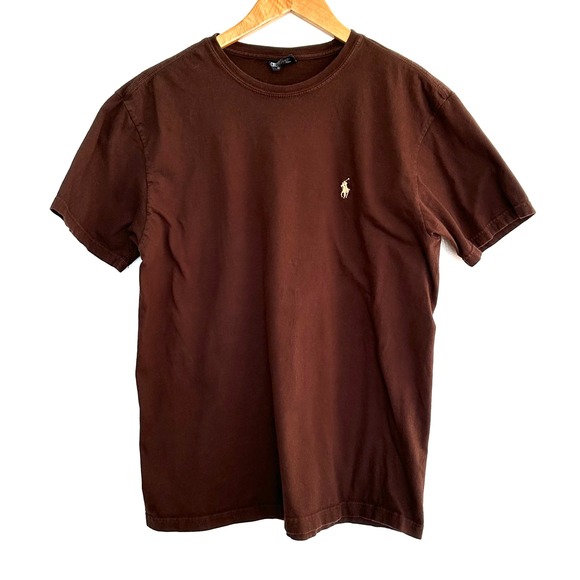 Polo Ralph Lauren Other - Polo Ralph Lauren Shirt Men's Medium Brown Short Sleeve Crew Neck Pony Logo Top